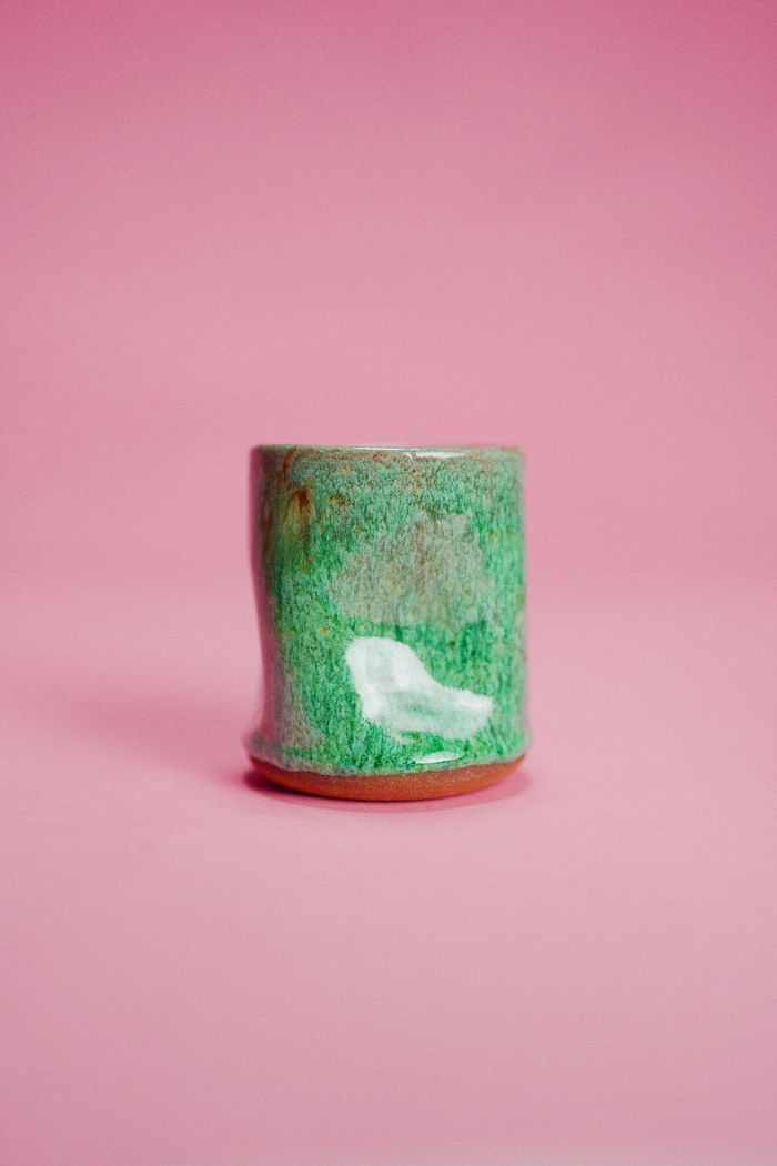 OUL │ DENTED ESPRESSO CUP │ OLIVE CLAY